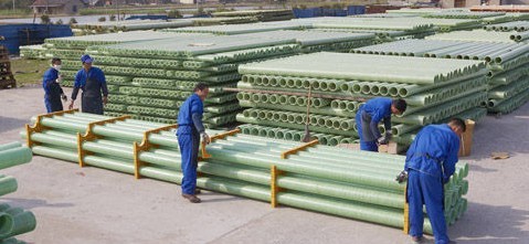 玻璃钢电缆保护管厂家生产现场
